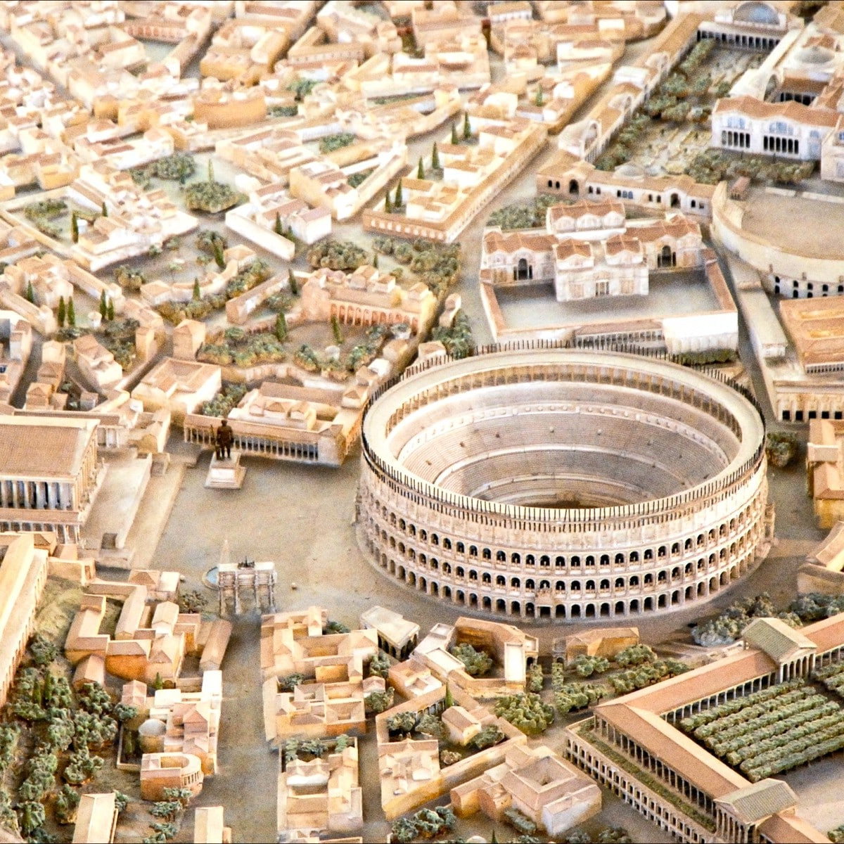 Boven weergave model van het ourde Rome.