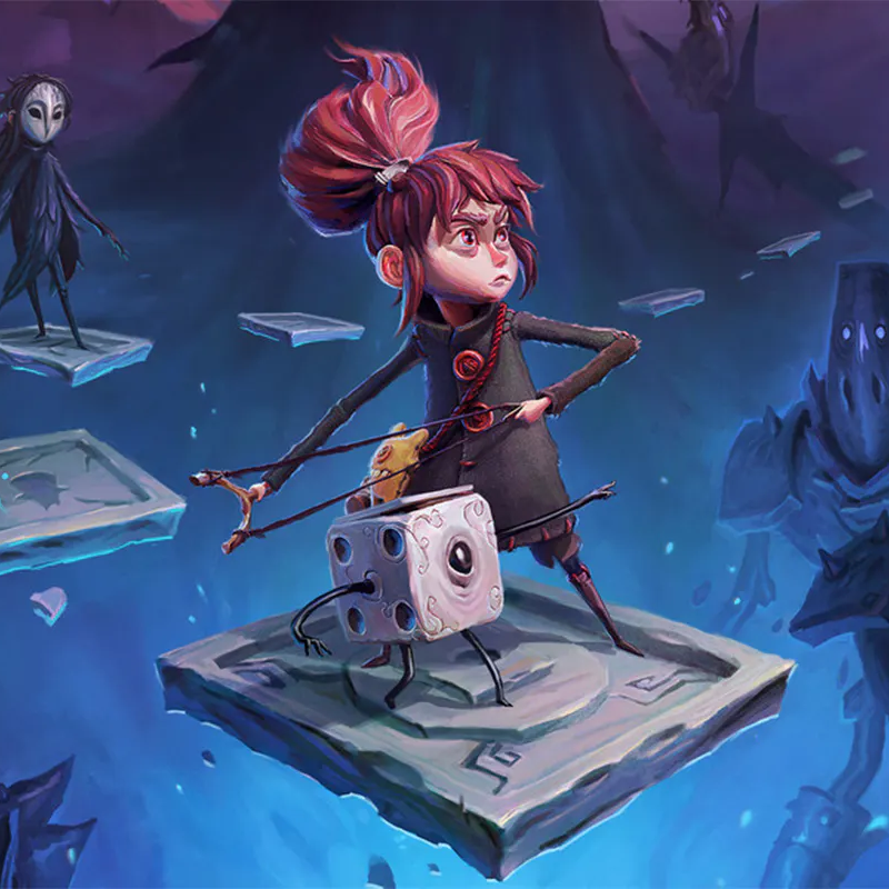 Artwork van een videogame genaamd Lost in Random.